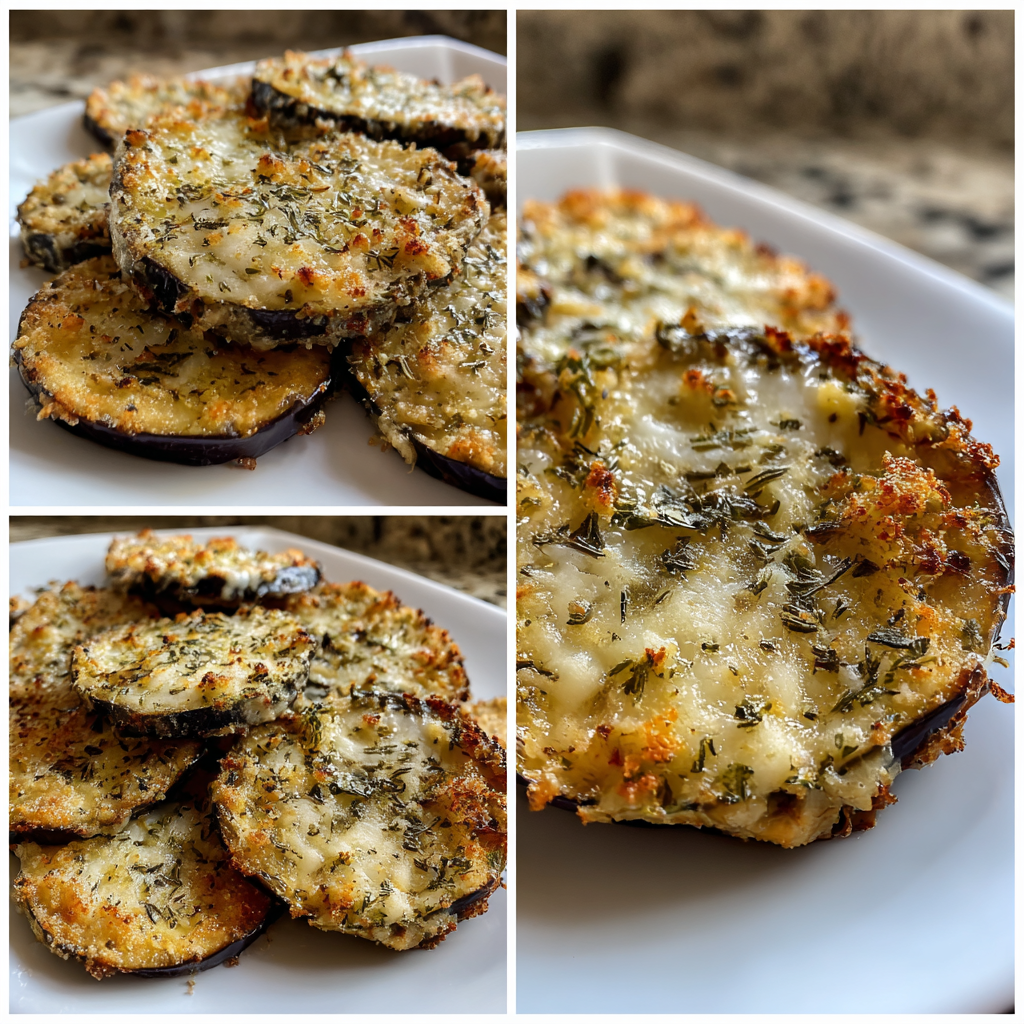 Krispiga aubergineskivor med parmesan: Krispig på 15 minuter!